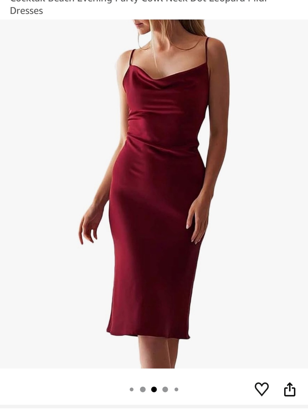 Satin Cowl Neck Slip Dress - Vibrant Red
